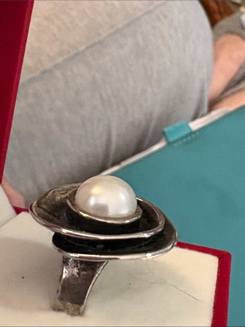 Sterling Silver White Pearl Ring by Silpada - Picture 2 of 3